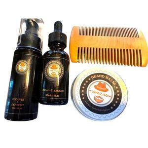 4 Piece Beard Set Includes: Beard Balm, Comb, Beard Oil, Beard‎ Wash NWOT